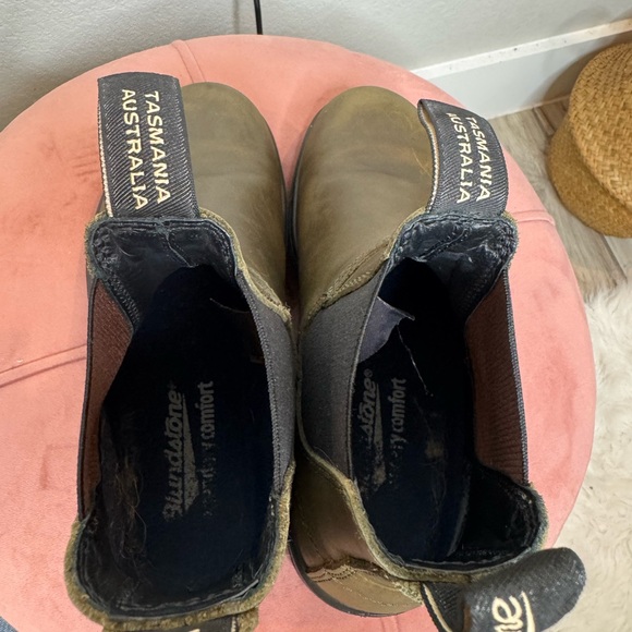 Blundstone 585 Chelsea Boots Women Size 7.5 US Olive Distressed Leather Utility - Picture 8 of 11